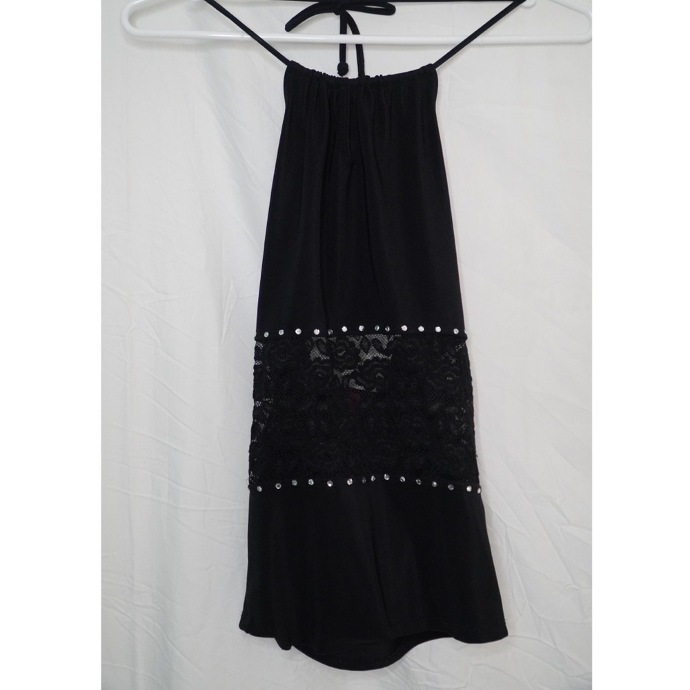 Lacy Black Halter Top